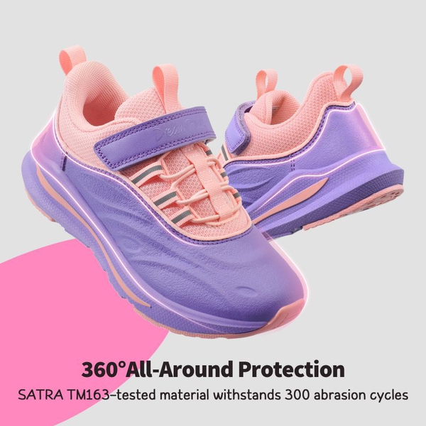 [DuraPlay Flex] Kids Protective High-Density Upper Running Shoes with Reflective Tape - PURPLE PINK - 2